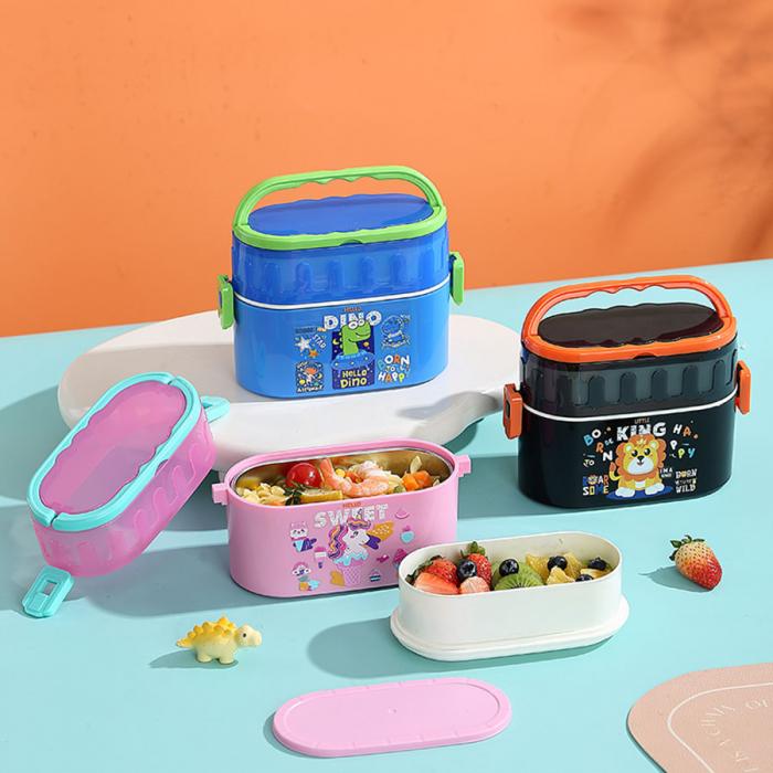 橢圓不銹鋼雙層餐盒95