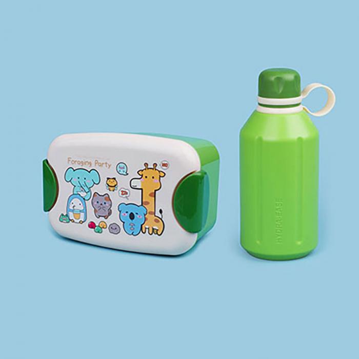 尚趣迷你耳朵飯盒(900ml)+圓形運(yùn)動(dòng)水壺(500