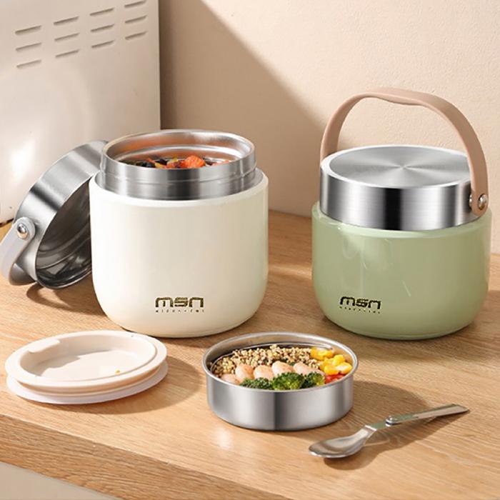 1.2L/1.5L304真空防溢雙層飯盒 本色/漸變